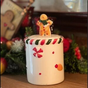 Vintage Christmas Gingerbread Man Sugar Cookie Jar